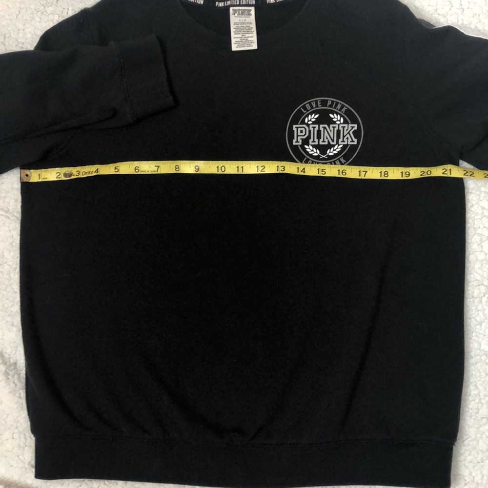Victoria’s Secret PINK Limited Edition Sweatshirt Collegiate Striped Arm Emblem - Picture 8 of 8